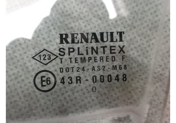скло, кутник лівої передньої дверки Renault Scenic, 99-03